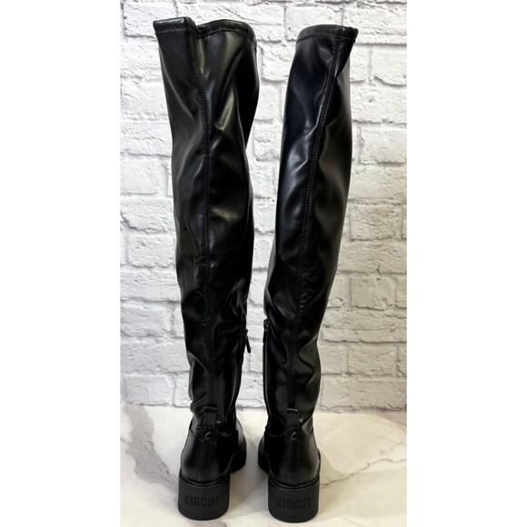 Circus By Sam Edelman Womens Knee High Boots Nat Black Round Toe Ankle Zipper 7M - Picture 5 of 14